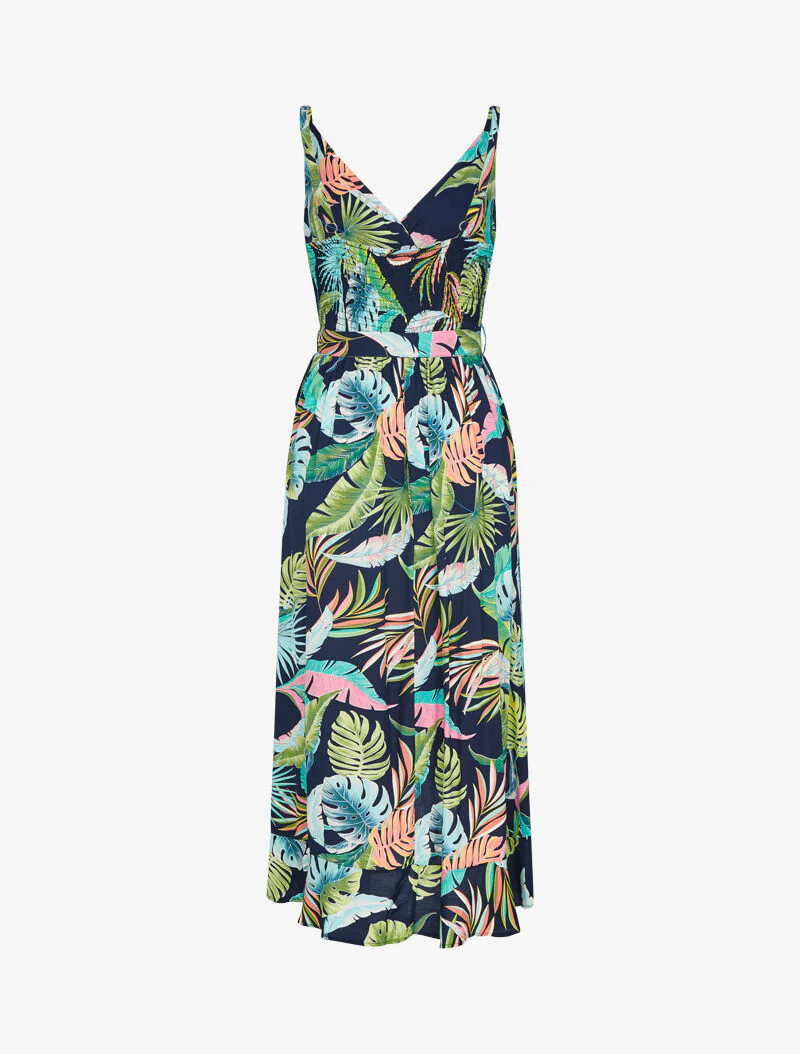Robe coupe portefeuille volantée - marine - Image 2