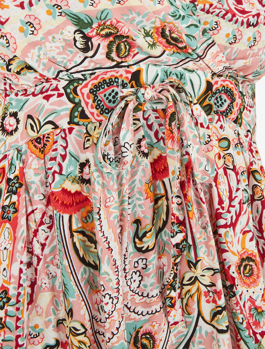 Robe courte à imprimé fleuri - Rose - Image 3