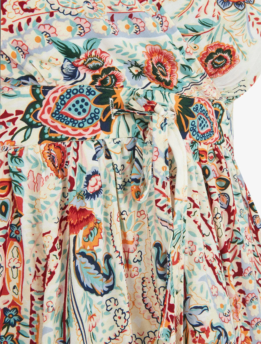 Robe courte à imprimé fleuri - Blanc - Image 3