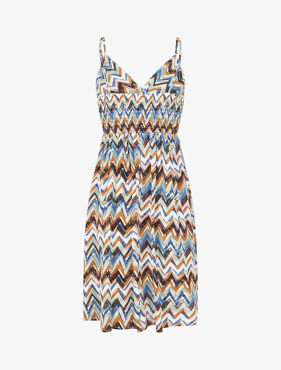Robe courte à imprimé zig-zag - Noir - Image 2