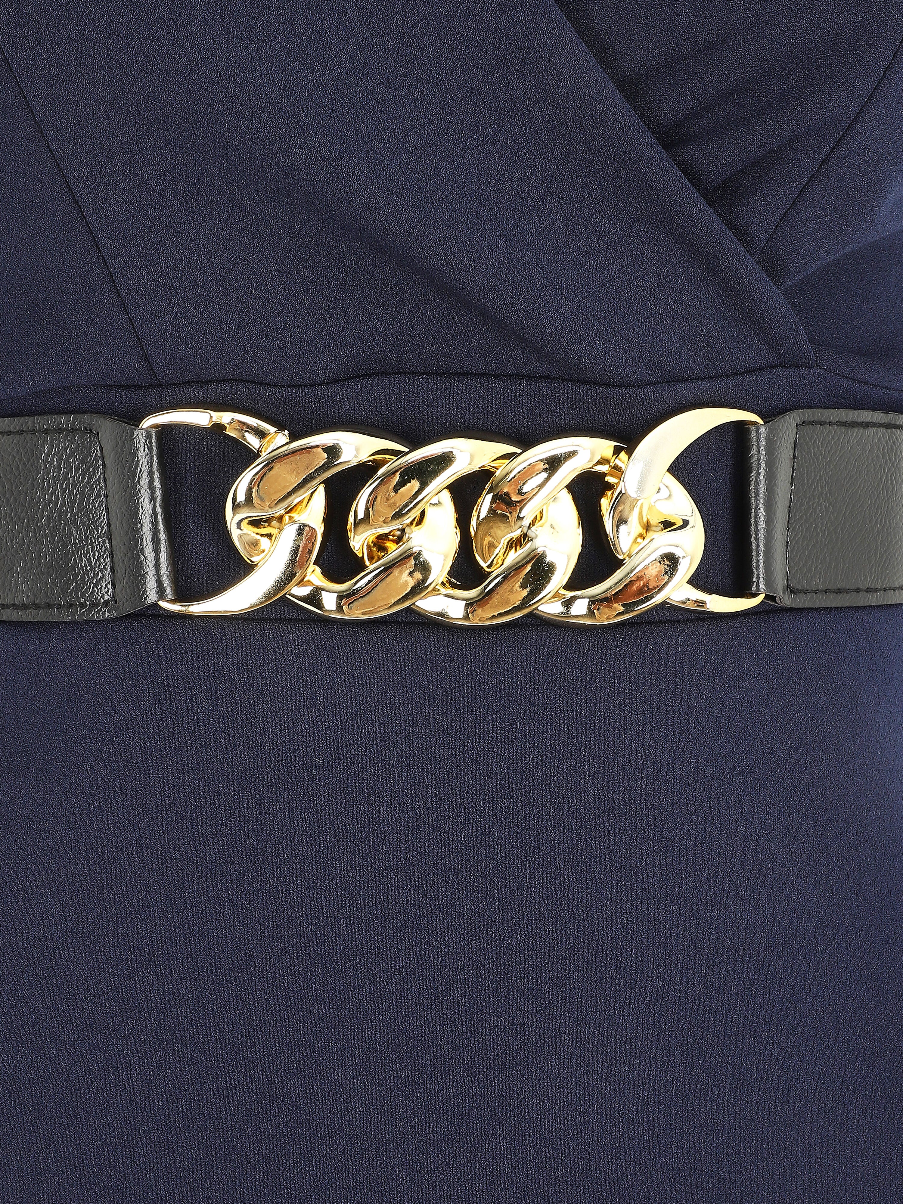 Robe courte ajustée sans manches - Marine - Image 4