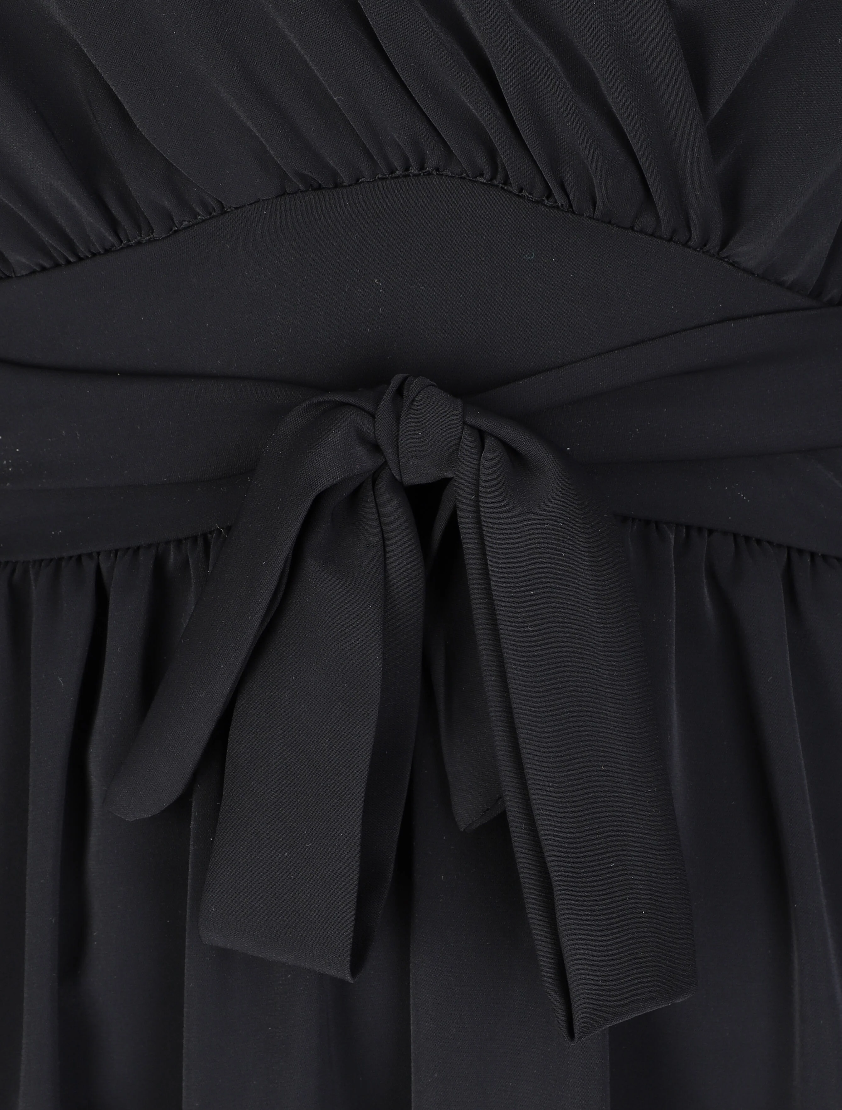 Robe courte patineuse à col cache-coeur - Noir - Image 3