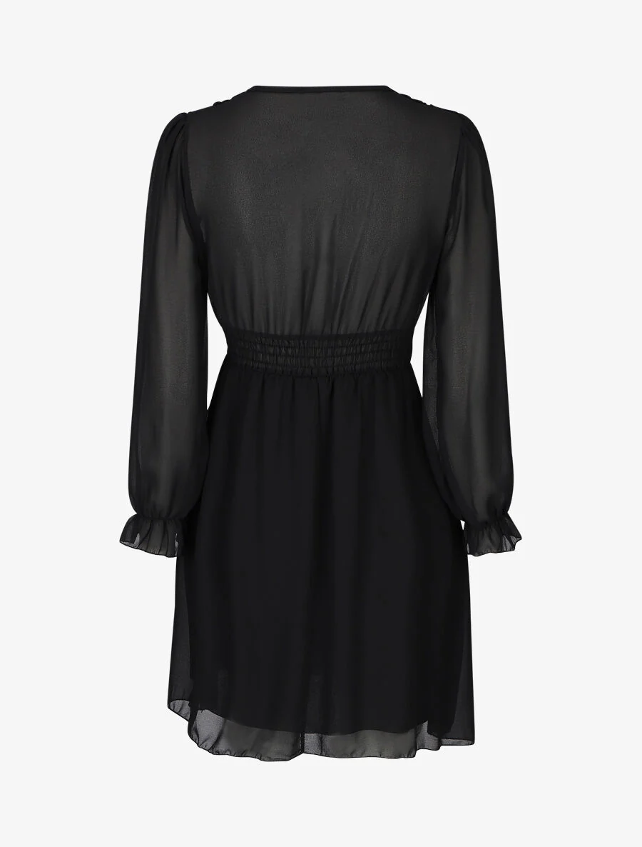 Robe courte patineuse en voile - Noir - Image 2