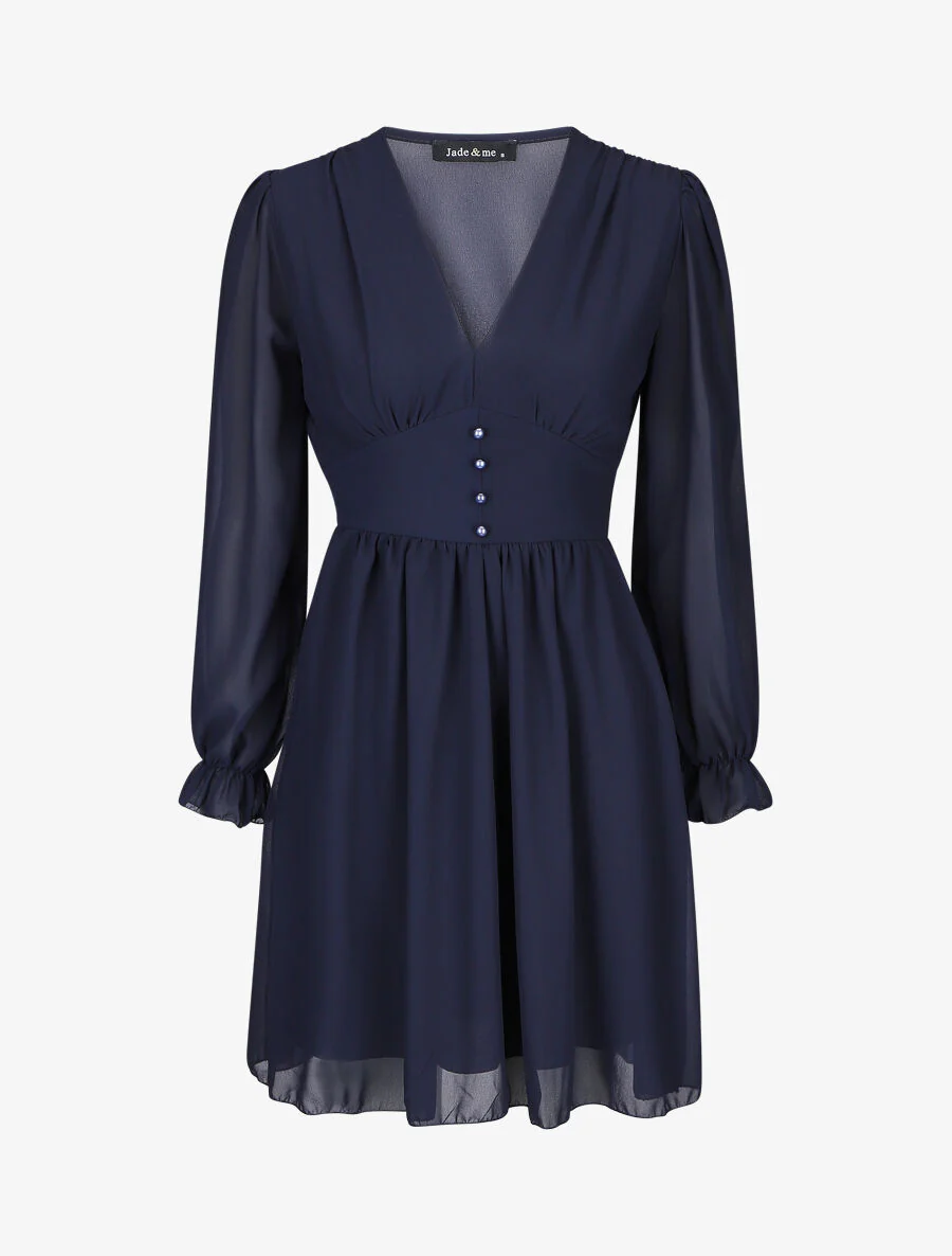 Robe courte patineuse en voile - Marine