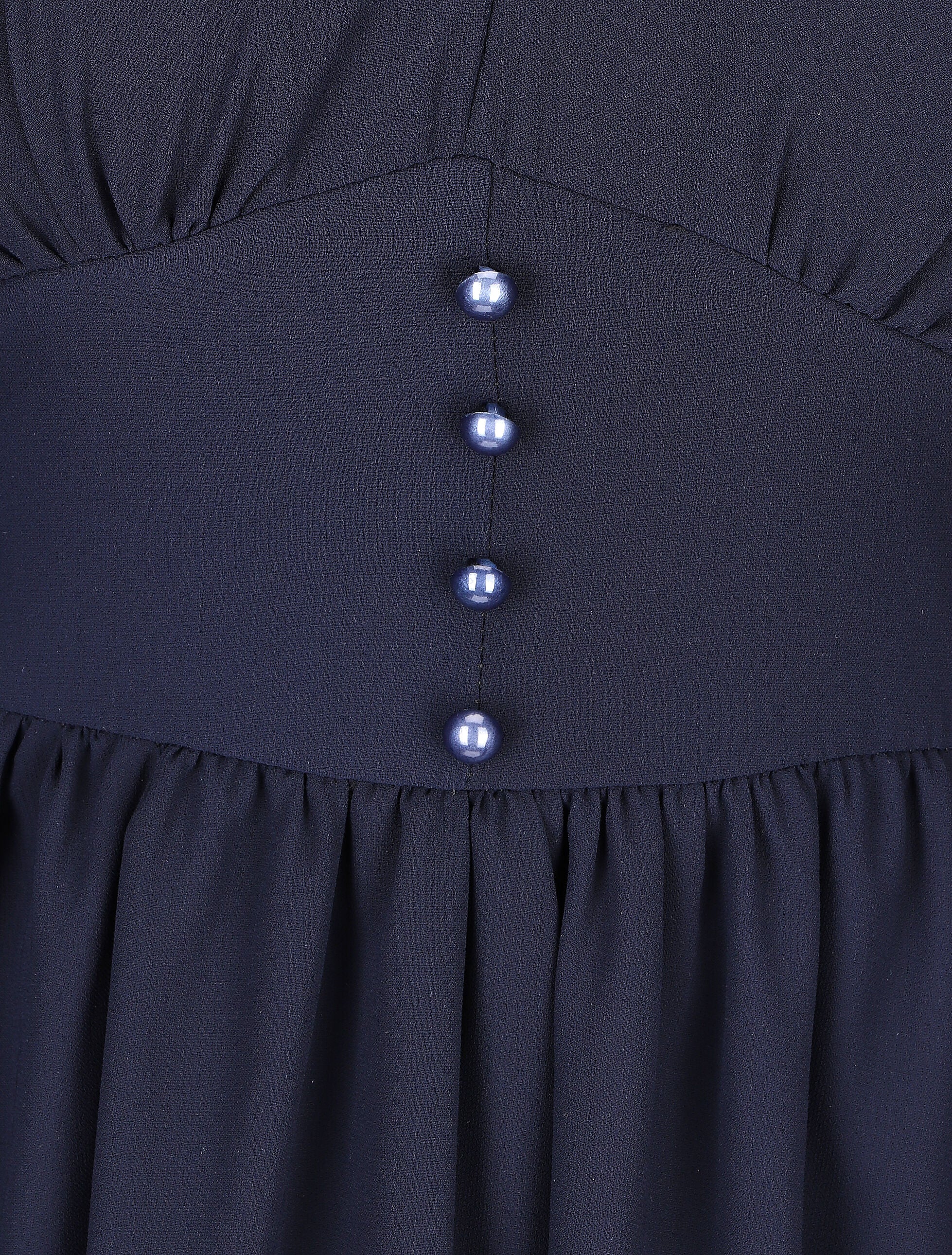 Robe courte patineuse en voile - Marine - Image 3