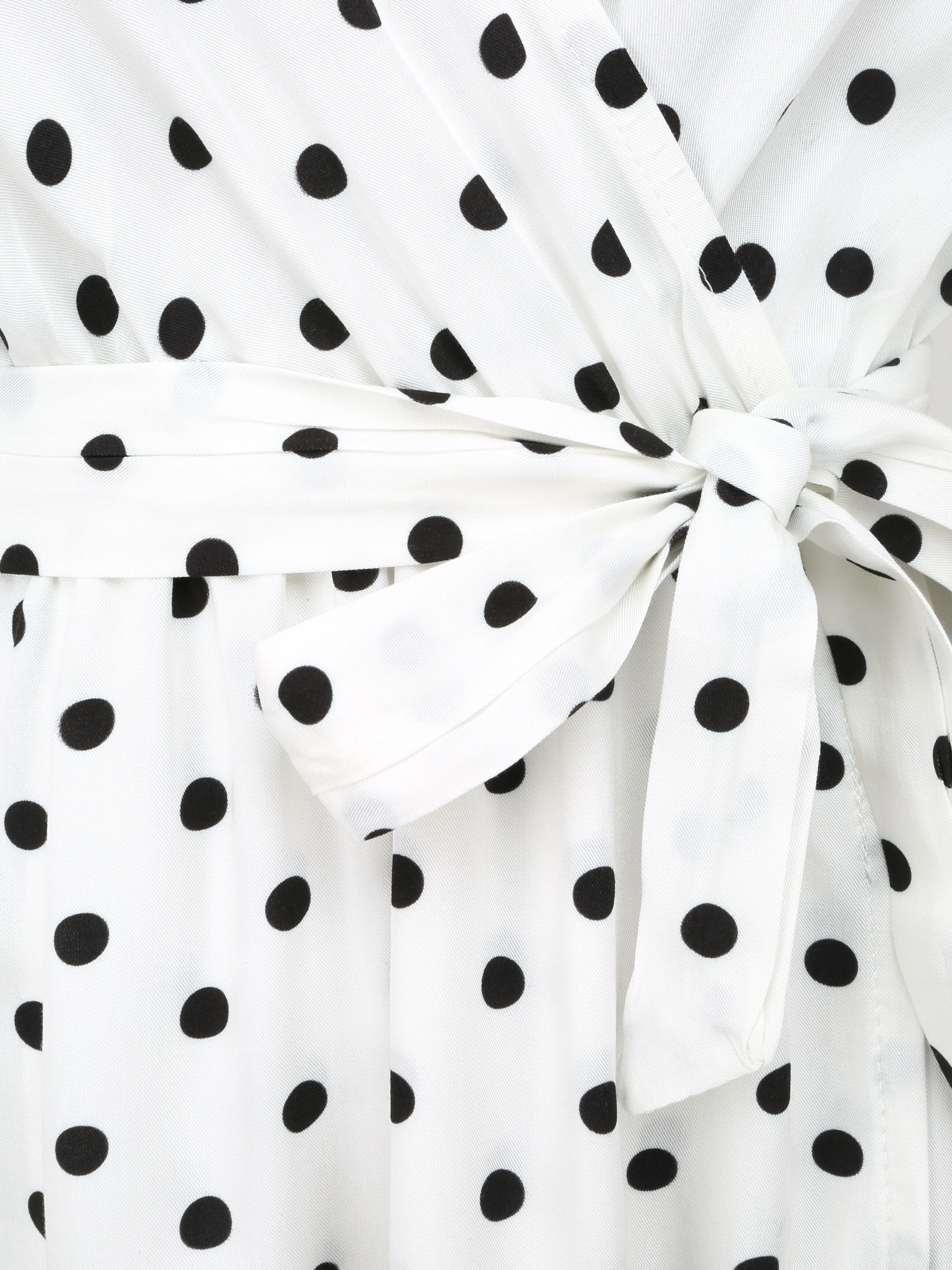 Robe courte portefeuille imprimé pois - Blanc - Image 3