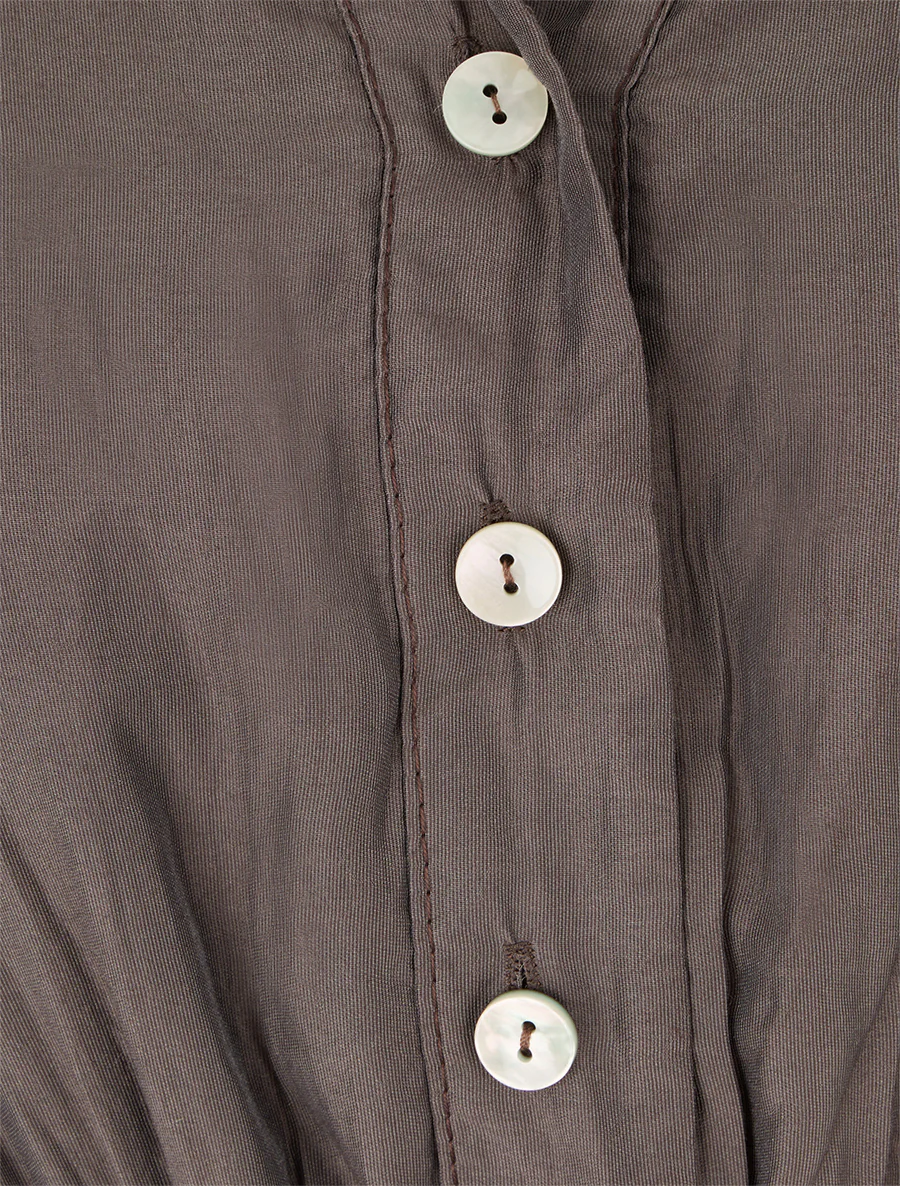 Robe courte volantée - Marron - Image 3