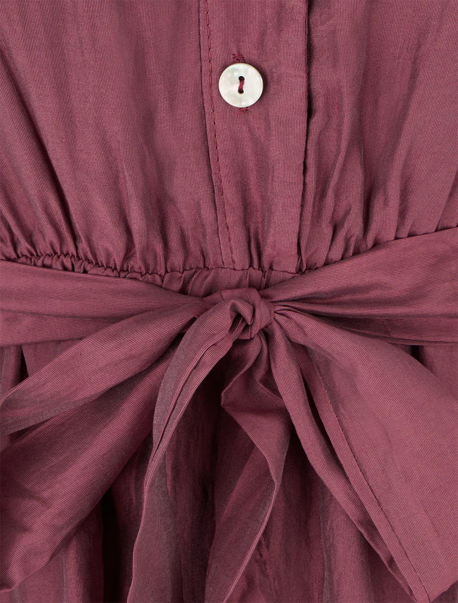 Robe courte volantée - Prune - Image 3