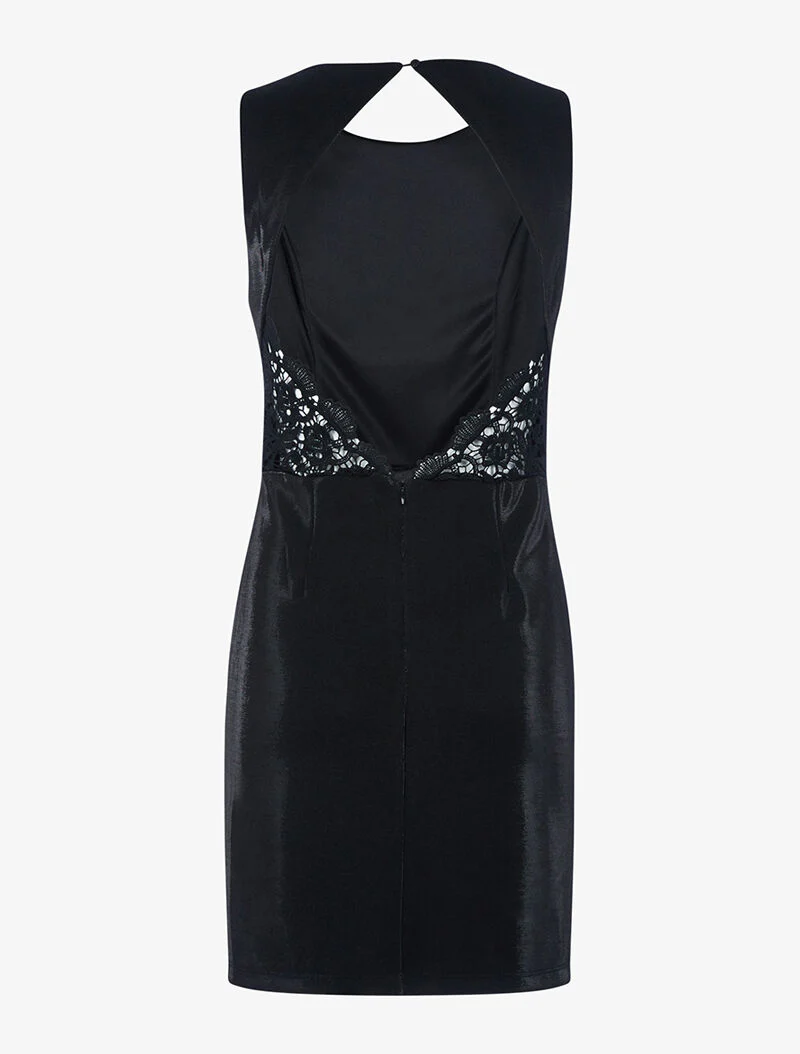 Robe de soirée dos dentelle - noir - Image 2