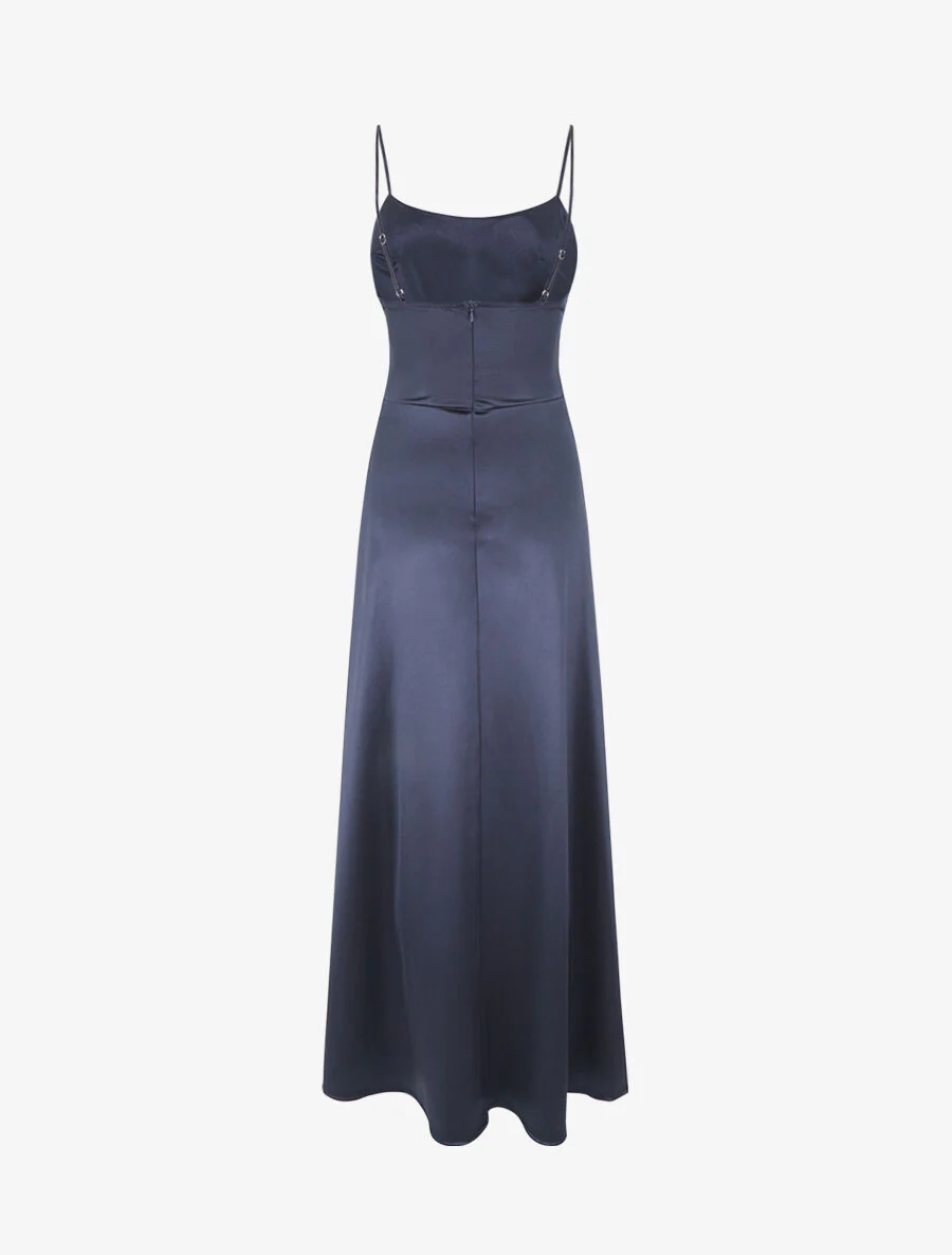 Robe de soirée longue évasée - Marine - Image 2