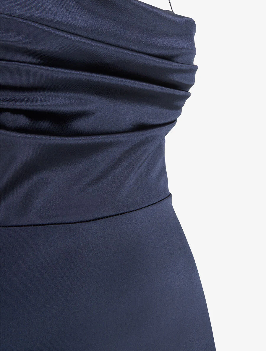 Robe de soirée longue évasée - Marine - Image 3