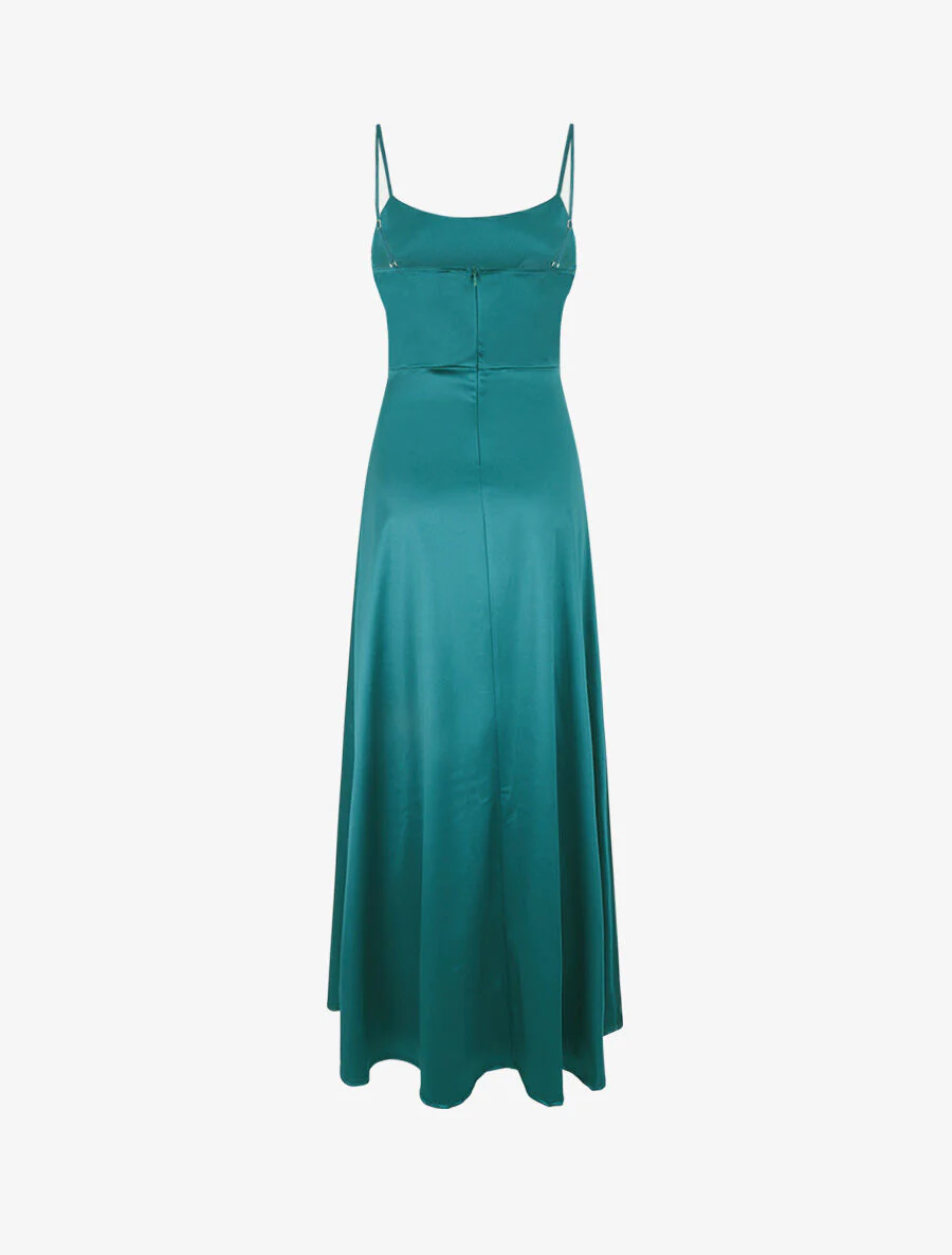 Robe de soirée longue évasée - Vert - Image 2