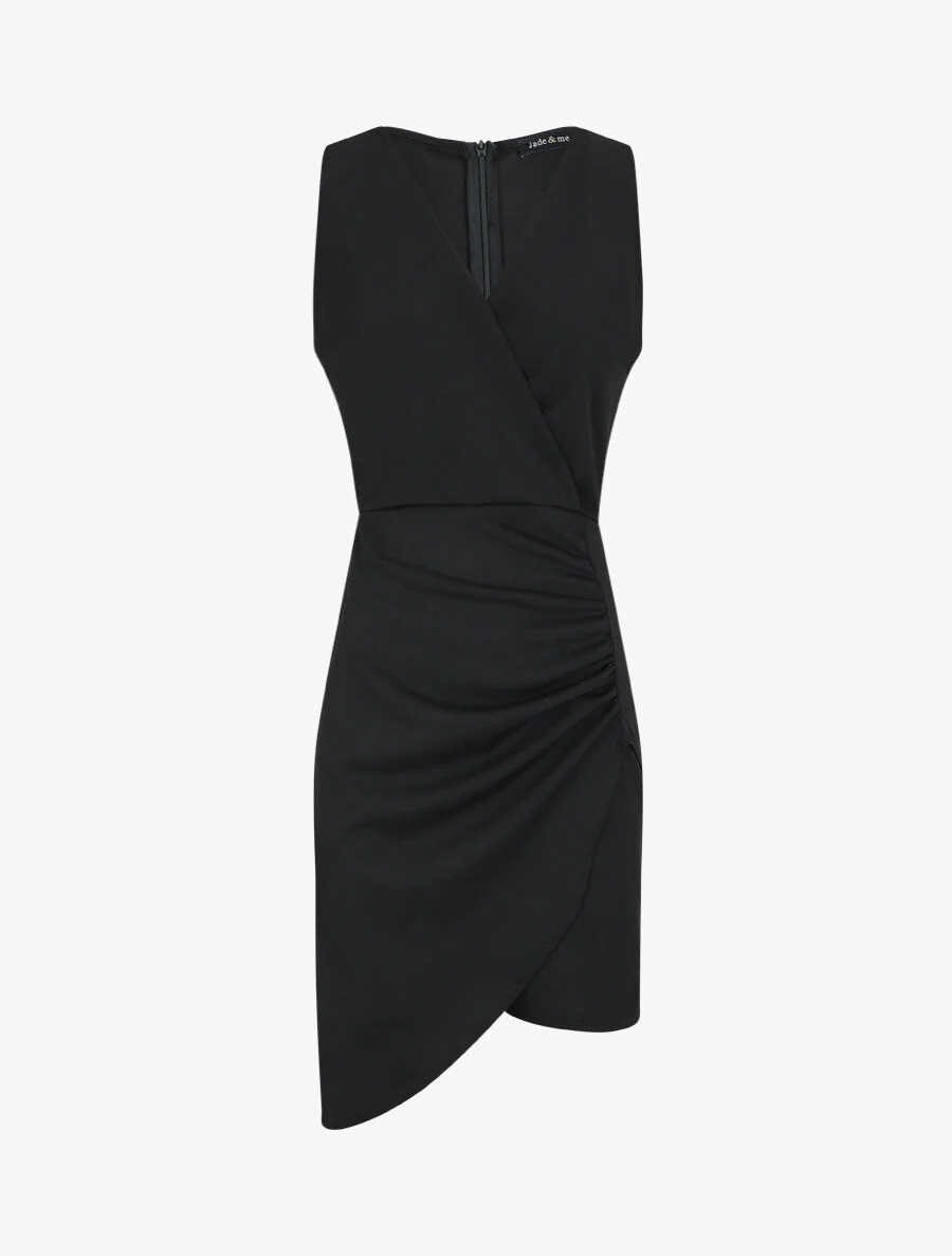 Robe drapée sans manches - Noir