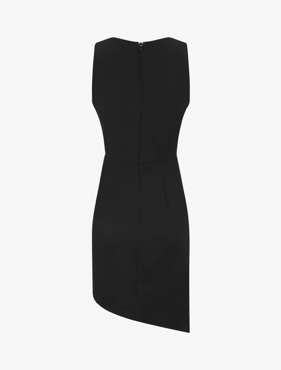 Robe drapée sans manches - Noir - Image 2