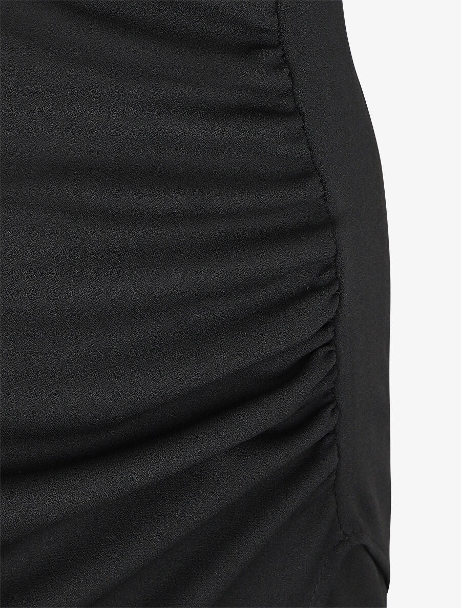 Robe drapée sans manches - Noir - Image 3