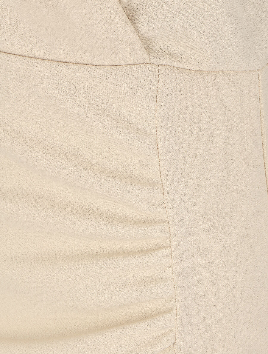 Robe drapée sans manches - Beige - Image 3