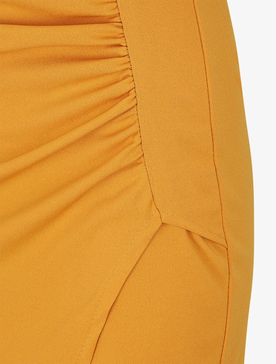 Robe drapée sans manches - Moutarde - Image 3