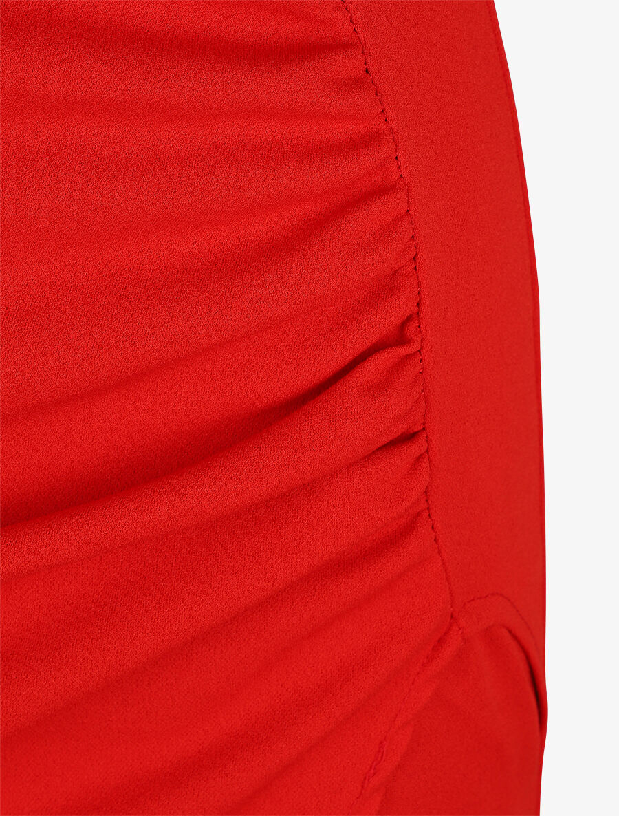 Robe drapée sans manches - Rouge - Image 3