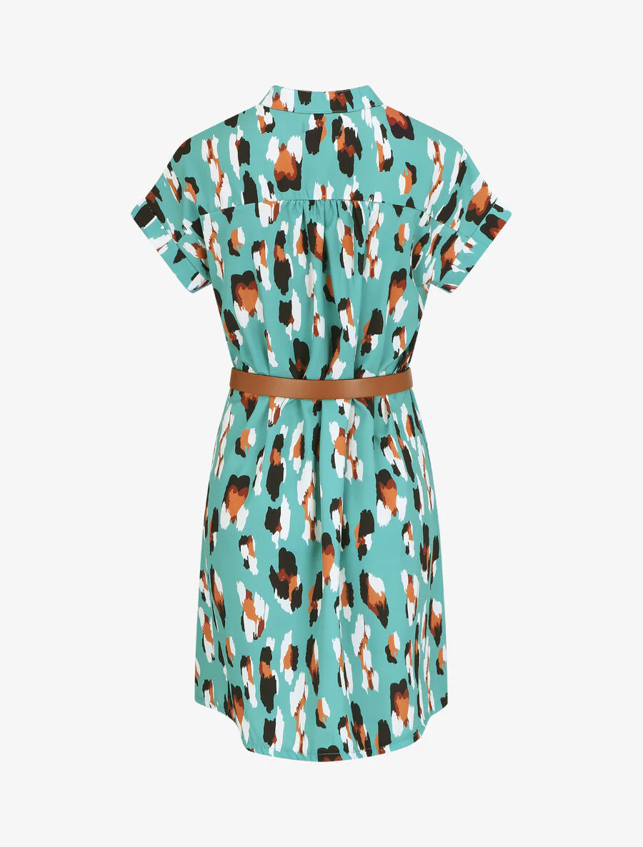 Robe droite à imprimé graphique - Vert d'eau - Image 2