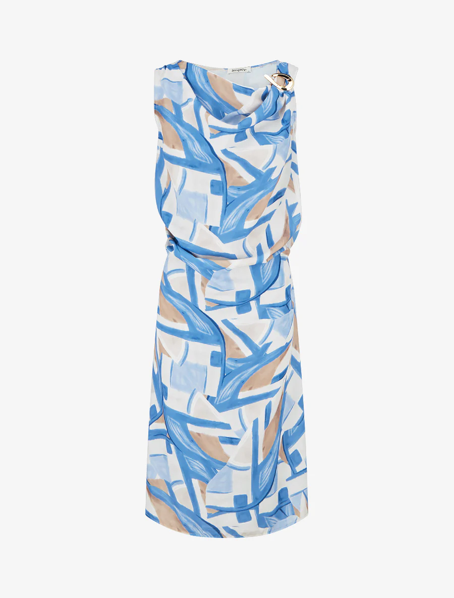 Robe droite à taille élastiquée - Bleu