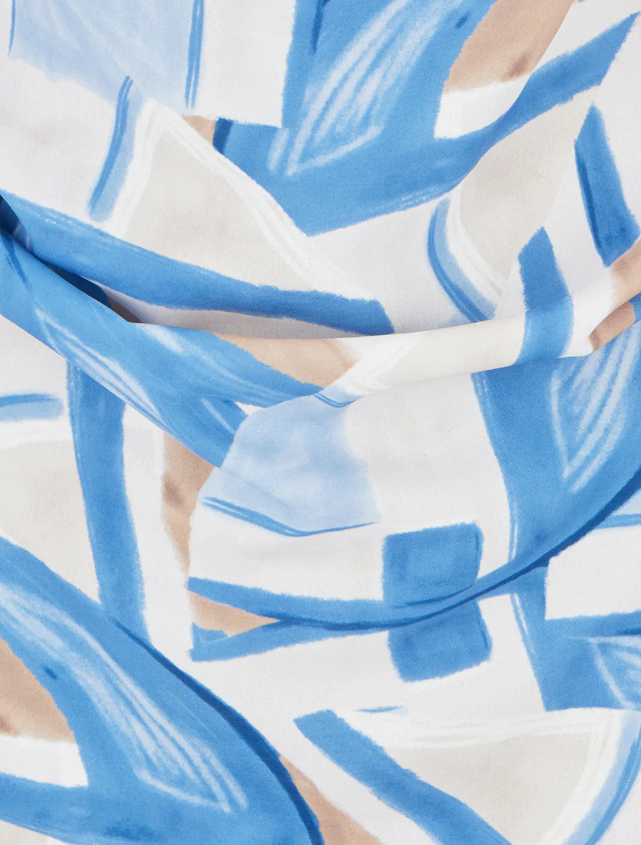 Robe droite à taille élastiquée - Bleu - Image 3