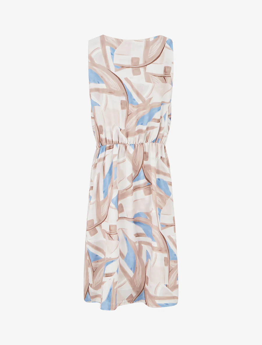 Robe droite à taille élastiquée - Beige - Image 2