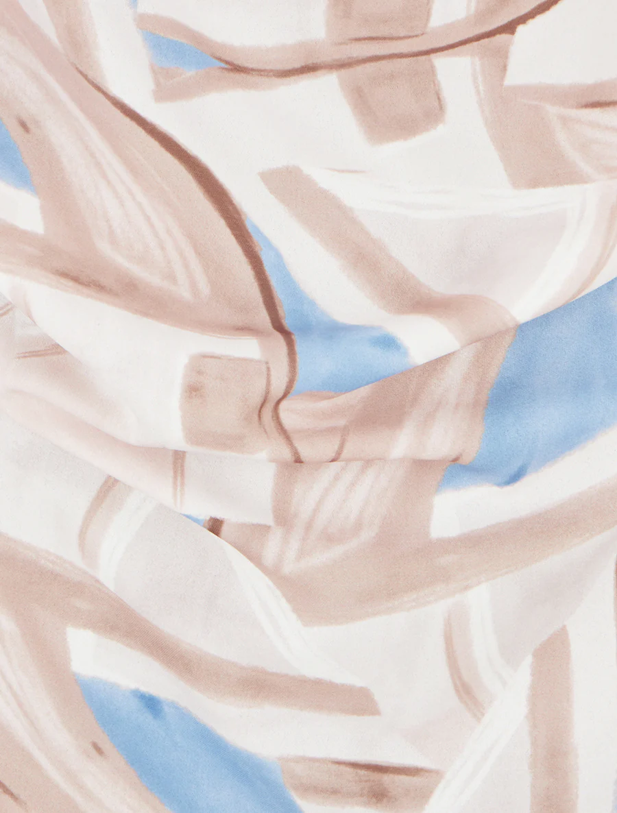 Robe droite à taille élastiquée - Beige - Image 3