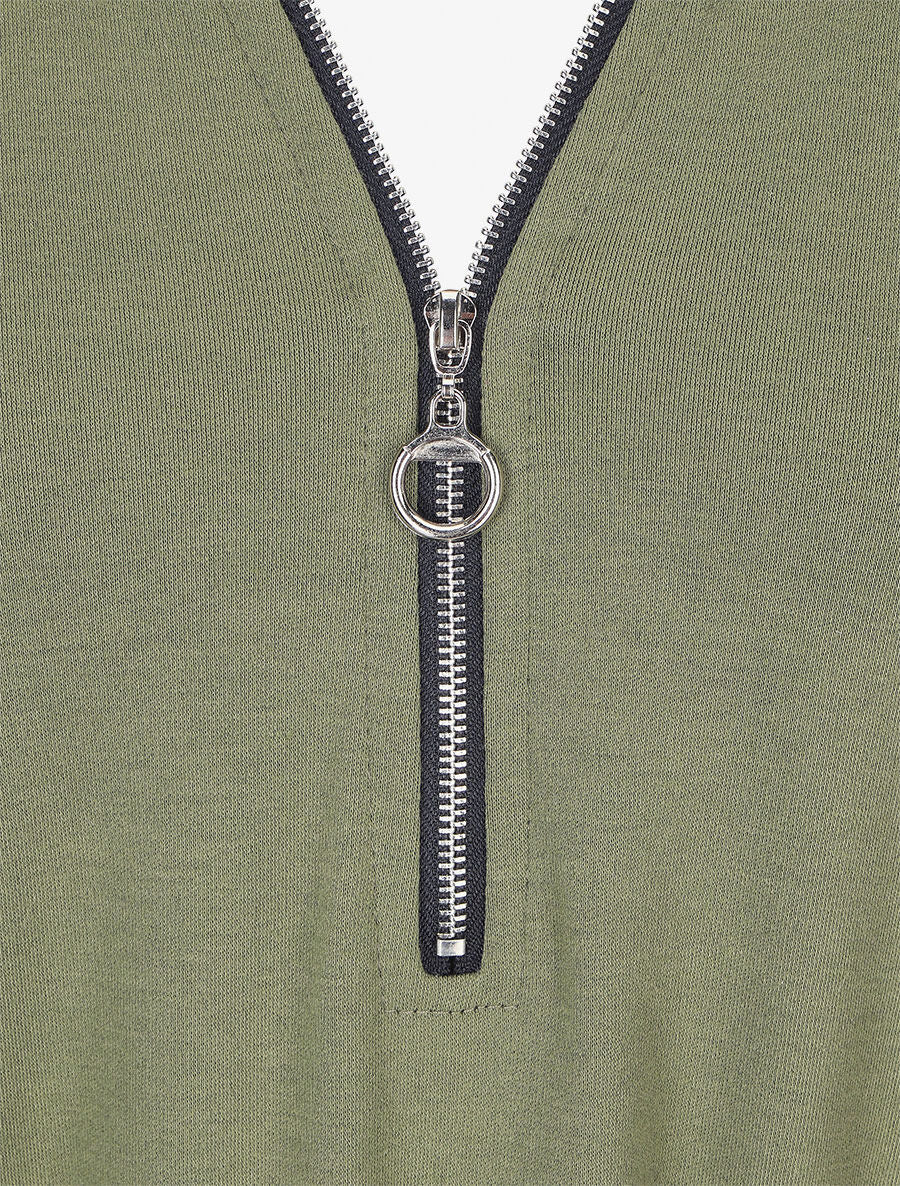 Robe droite avec ceinture stylisée - Kaki - Image 3