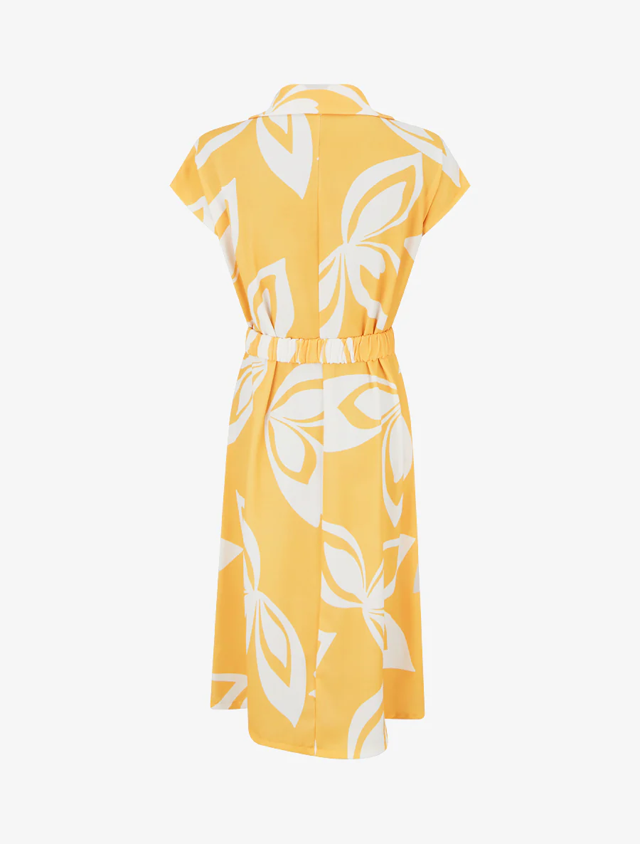 Robe droite ceinturée - Jaune - Image 2