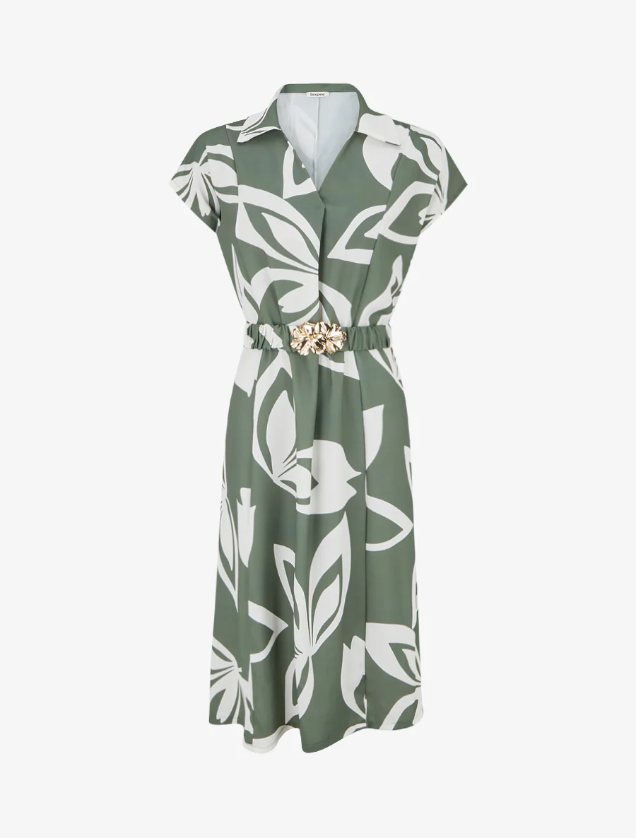 Robe droite ceinturée - Kaki