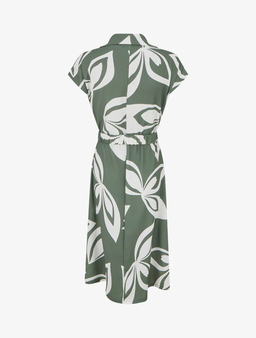 Robe droite ceinturée - Kaki - Image 2