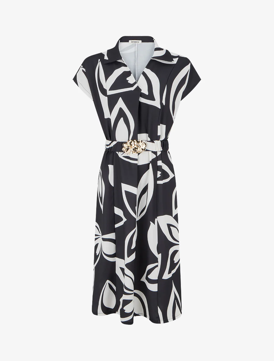 Robe droite ceinturée - Noir