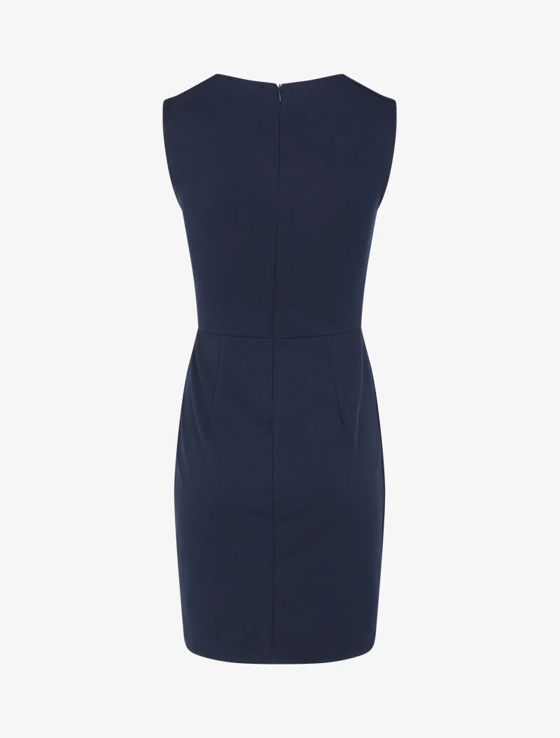 Robe droite sans manches à col carré - Bleu marine - Image 2