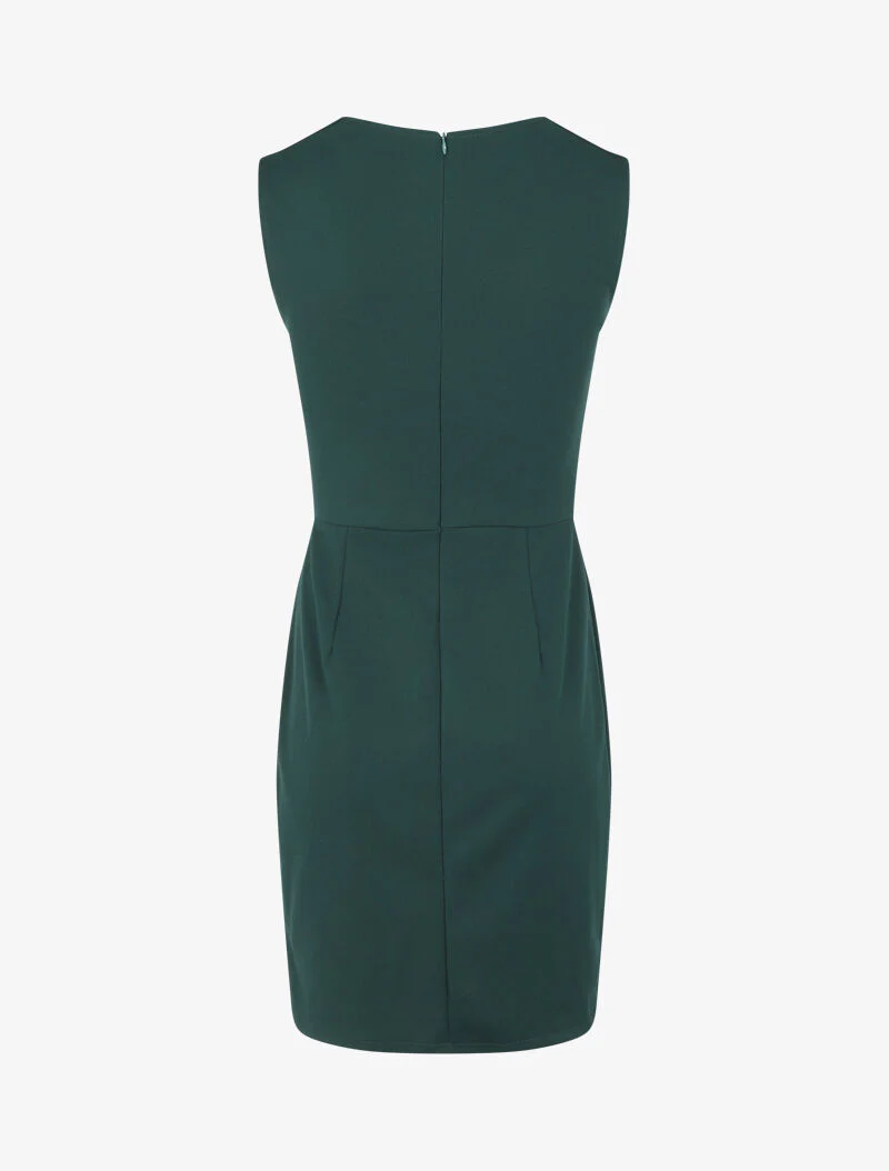 Robe droite sans manches à col carré - Vert - Image 2