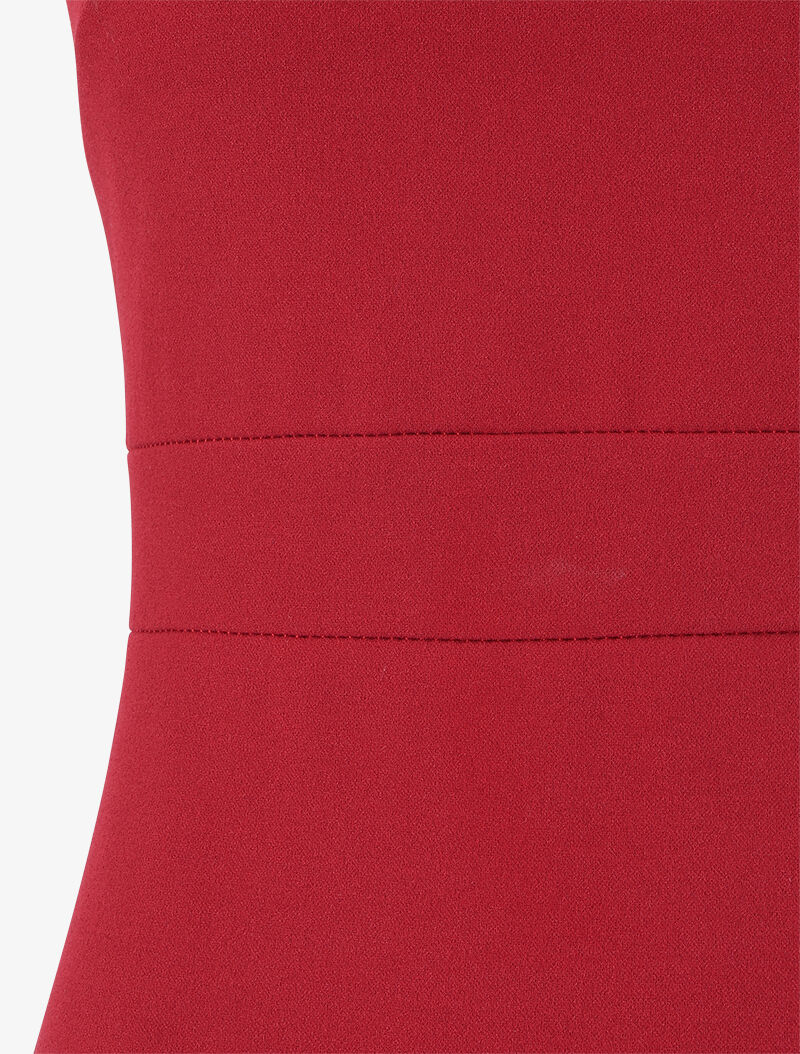 Robe droite sans manches à col carré - Bordeaux - Image 3
