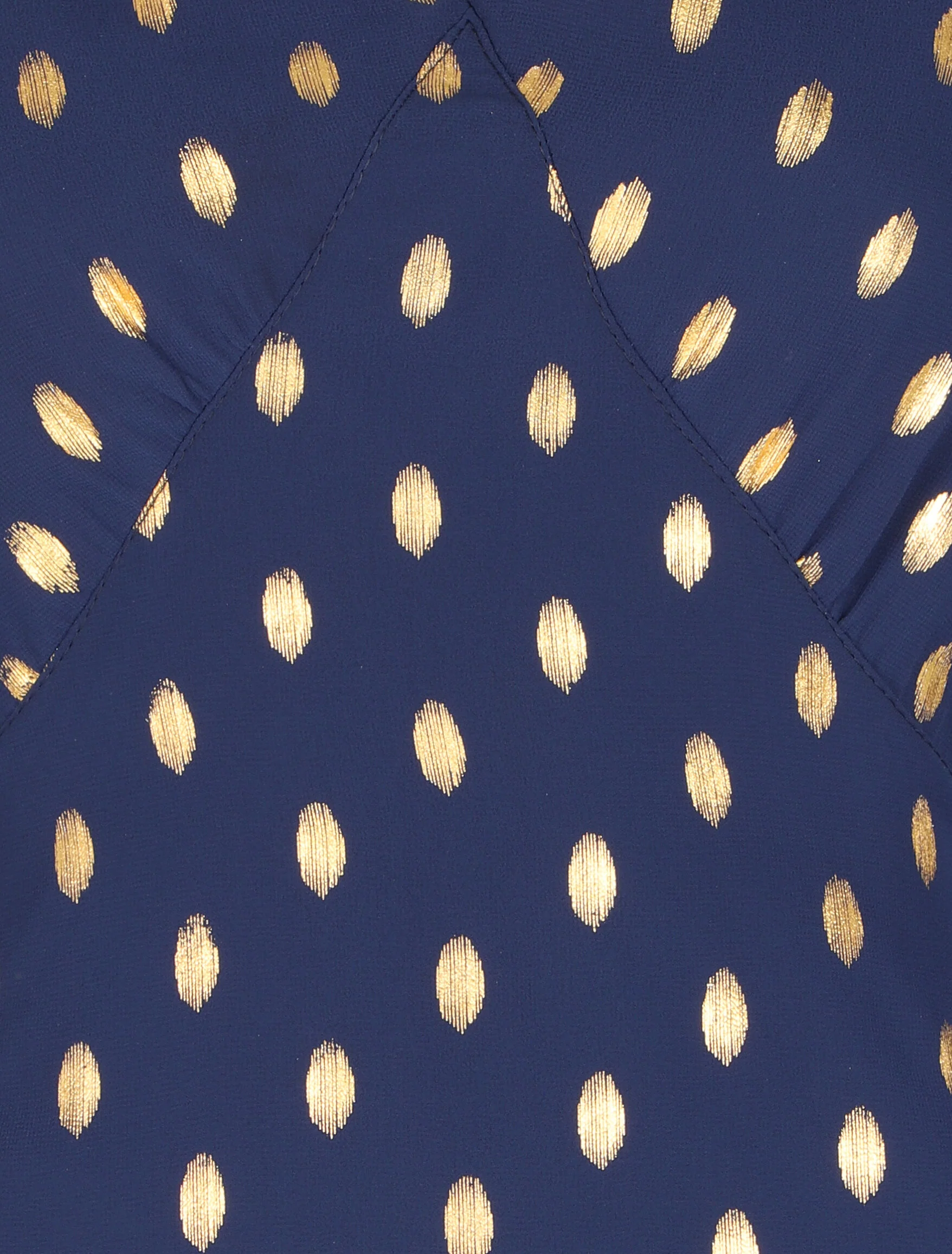 Robe empire à imprimé pois dorés - Marine - Image 3
