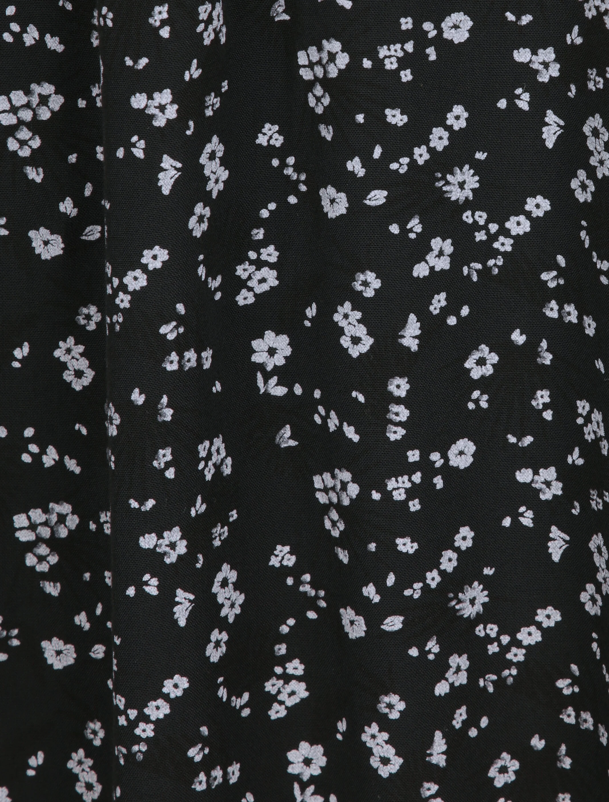 Robe empire mi-longue imprimé fleurs des champs - Noir - Image 4
