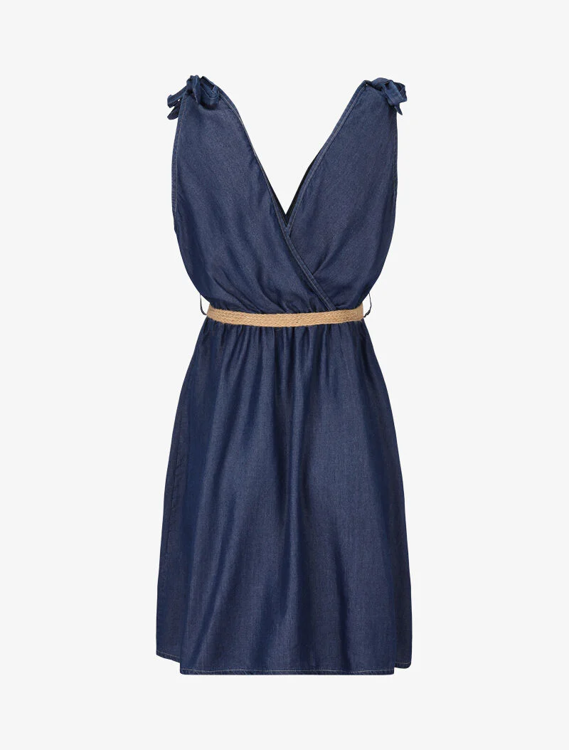 Robe en jean cache coeur - denim foncé - Image 2