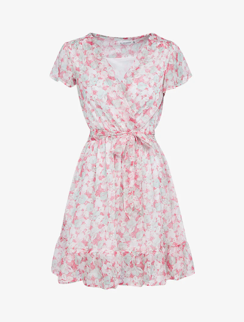 Robe en mousseline à imprimés - rouge