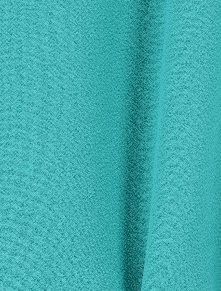 Robe en voile à col rond à détail anneaux - Turquoise - Image 3