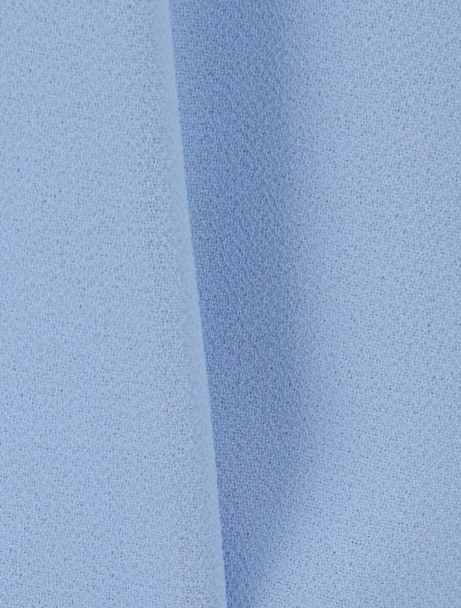 Robe en voile à col rond à détail anneaux - Bleu ciel - Image 3