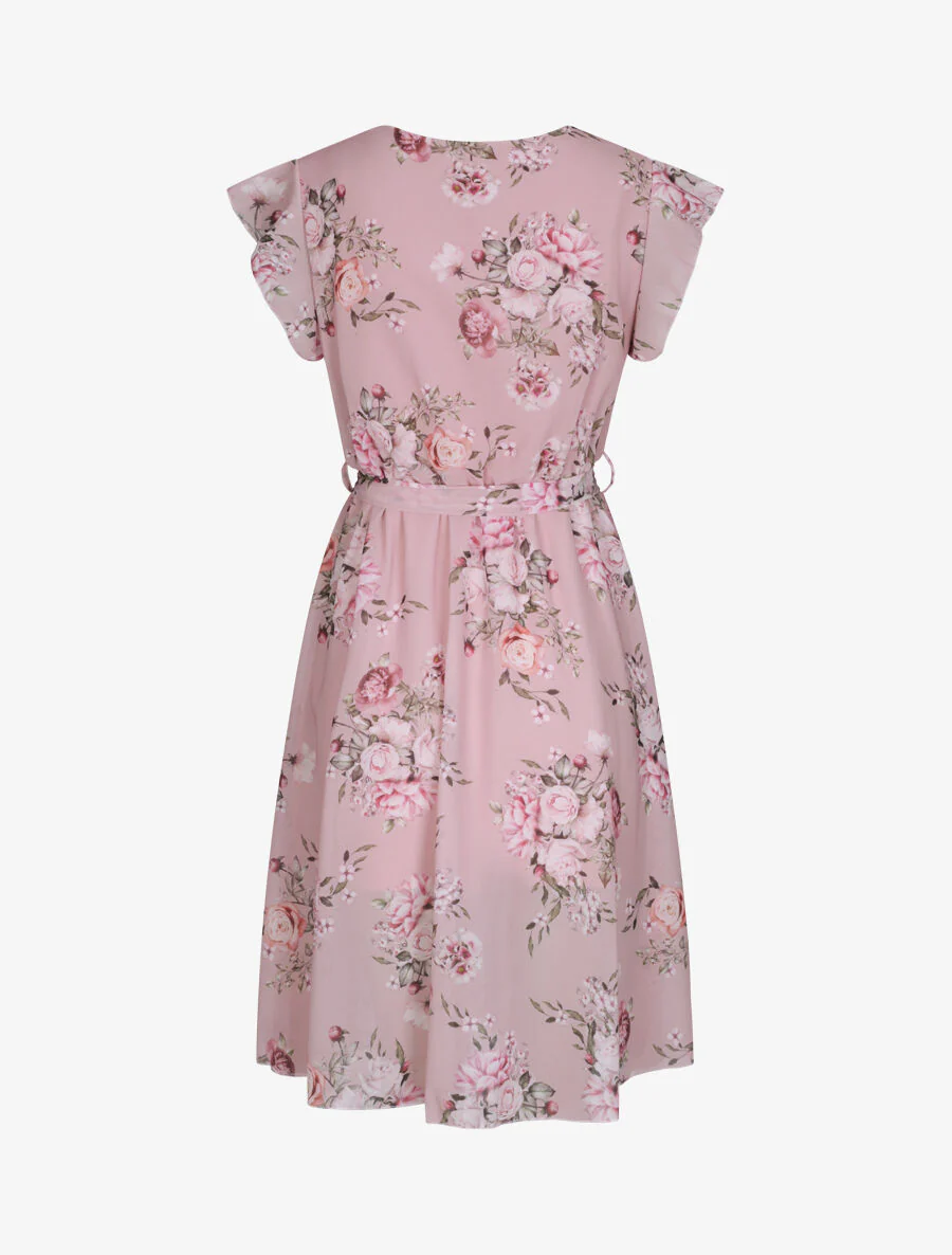 Robe en voile à imprimé fleurs printanières - Rose - Image 2