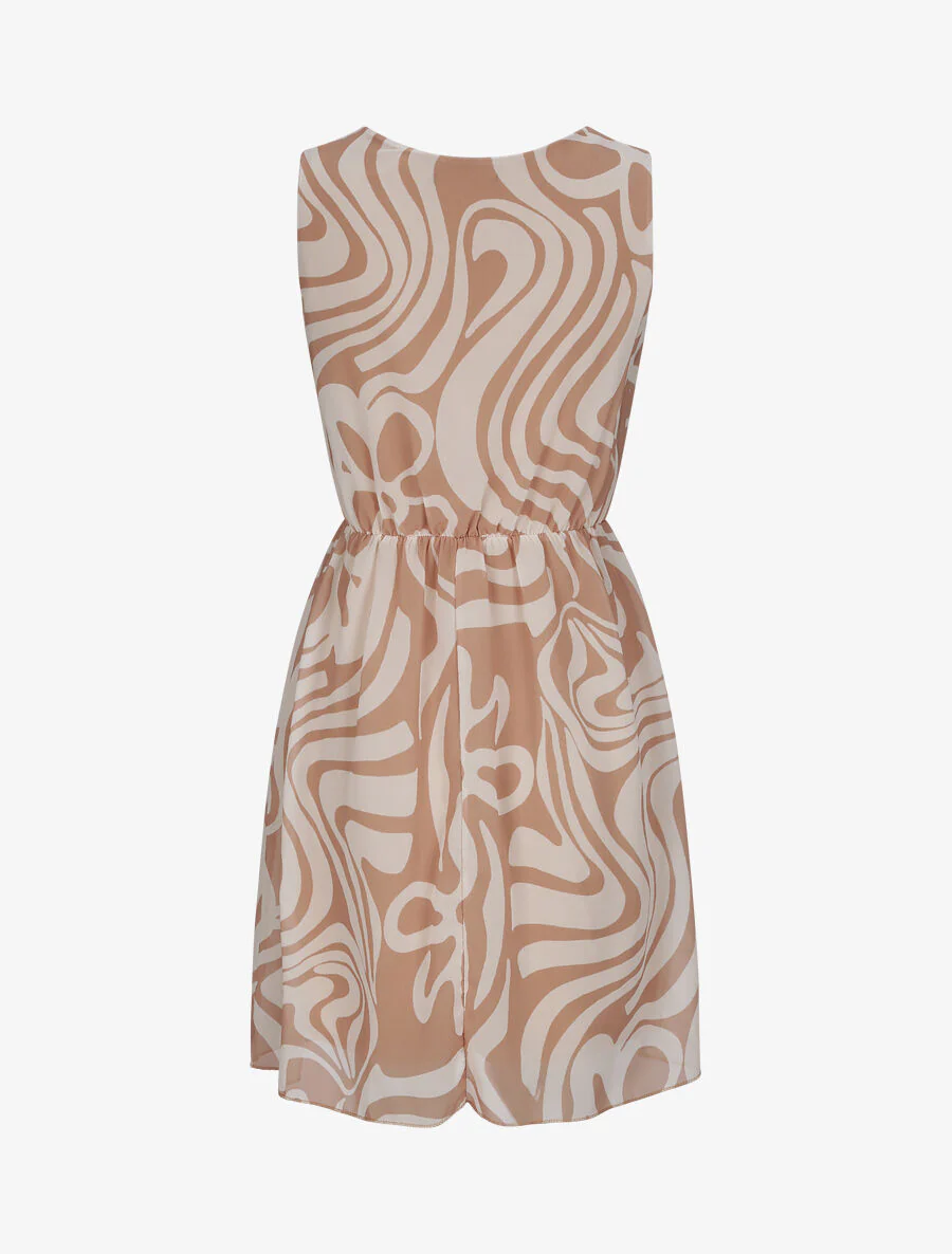 Robe en voile à imprimé graphique - Camel - Image 2