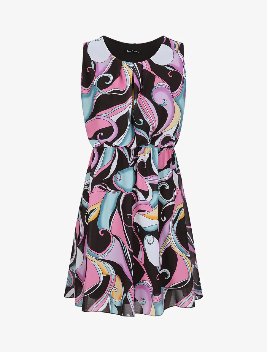 Robe en voile à imprimé psychédélique - Noir