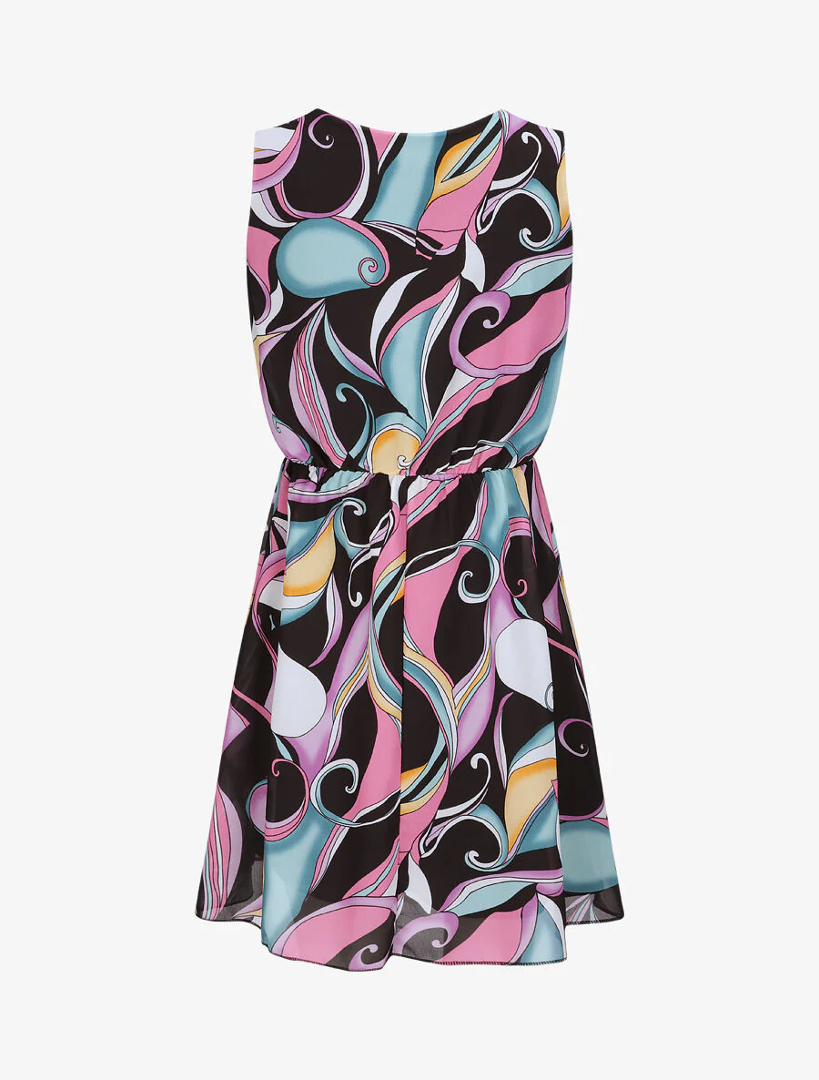 Robe en voile à imprimé psychédélique - Noir - Image 2