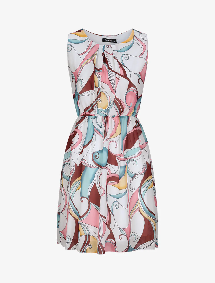 Robe en voile à imprimé psychédélique - Blanc