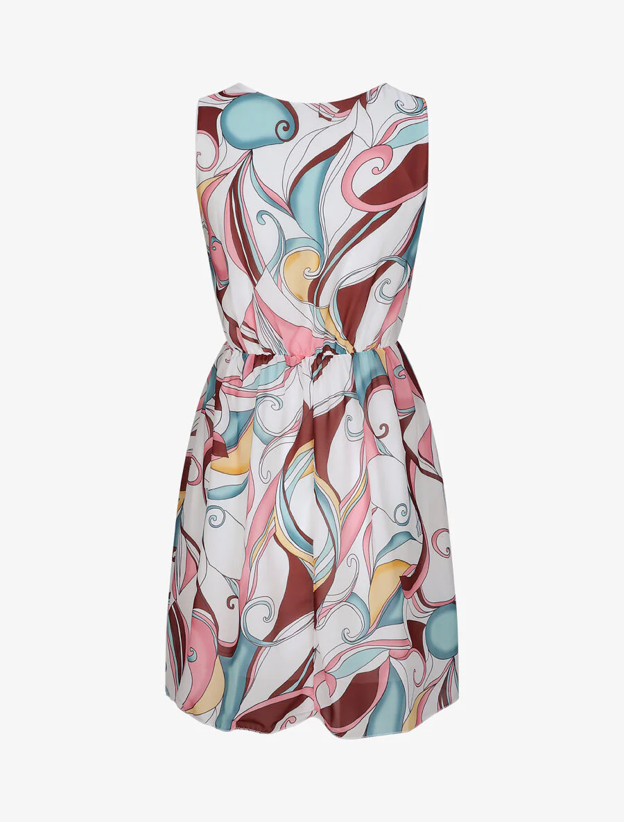 Robe en voile à imprimé psychédélique - Blanc - Image 2