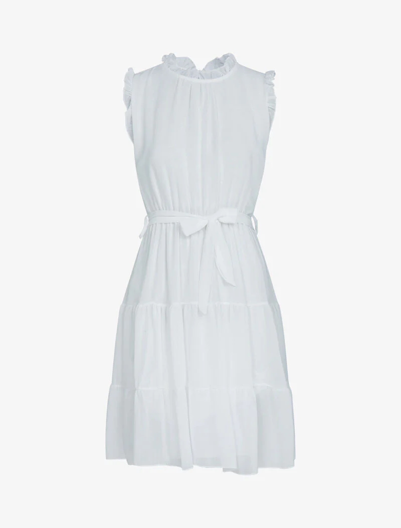 Robe en voile à volants - ecru - Image 2