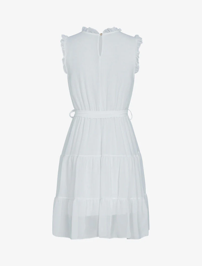 Robe en voile à volants - ecru - Image 3