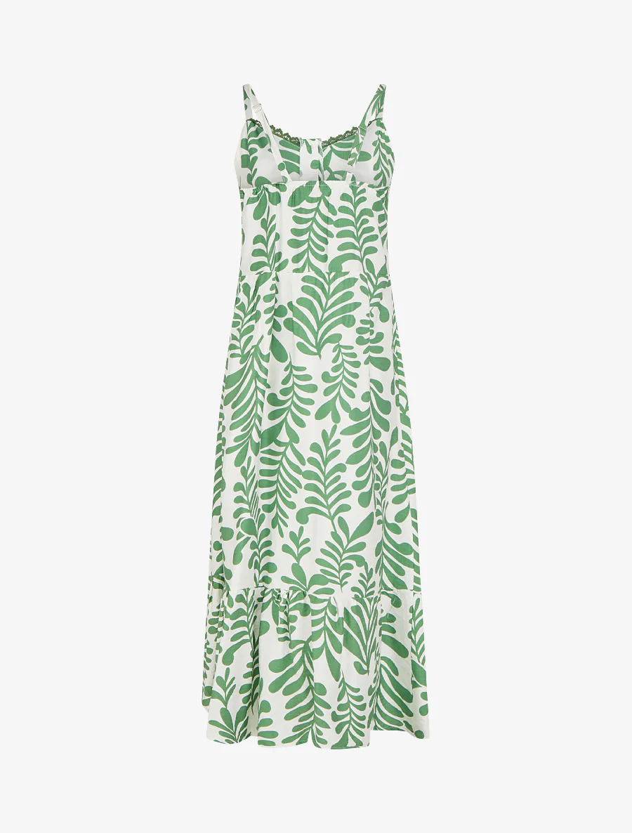 Robe évasée imprimé fantaisie - Vert - Image 2